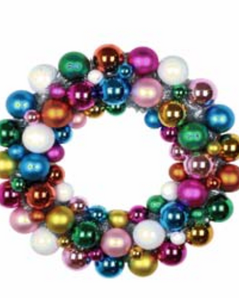 Plastic Ball Wreath 18.5"