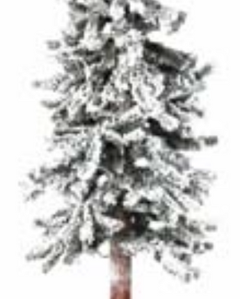 Pre-Lit Artificial Alpine Medium Flocked Tree 5'