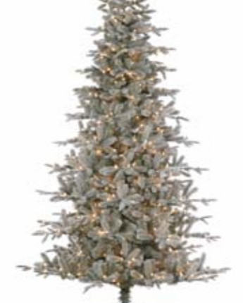 Pre-Lit Durham Flocked Pine Tree 9'