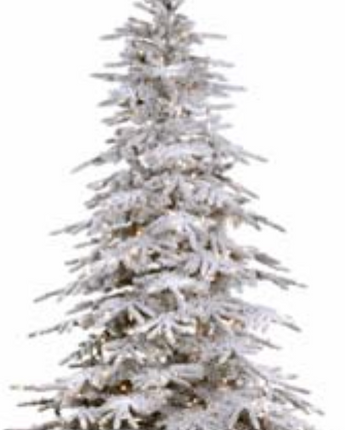 Pre-Lit Flocked Balsam Pine Tree 7.5'