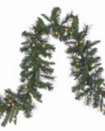 Pre-Lit Savannah Pine Garland 9'X14"