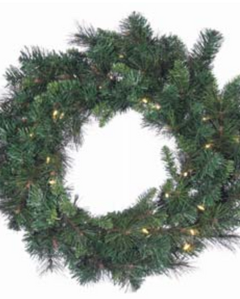 Pre-Lit Savannah Pine Wreath 36"