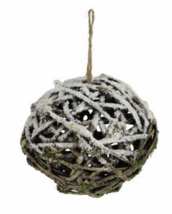 Snow Twig Ball Ornament 5.5"