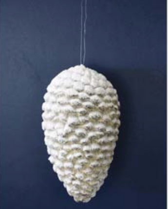 Snowfall Pinecone Ornament 10"