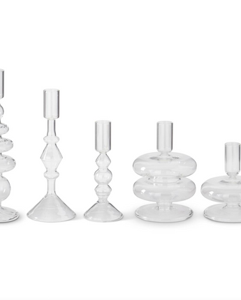 Handmade Glass Modern Taper Candle Holders (Set of 5)