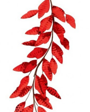 Shiny Mirrored Leaf Garland 48"