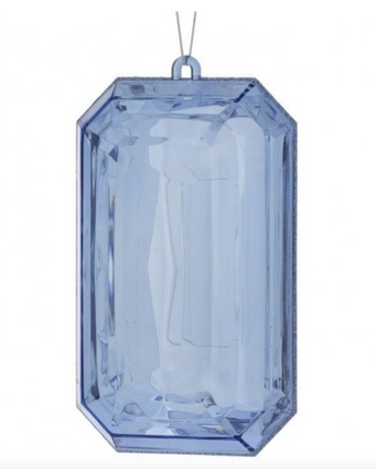 9" Acrylic Emerald Cut Precious Gem Ornament