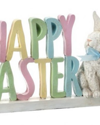 10.5" Resin "Happy Easter" with Bunny