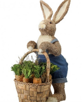 25" Sisal Country Bunny with Carrot Basket