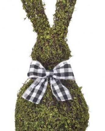 16" Mossed Twig Bunny with Bowtie