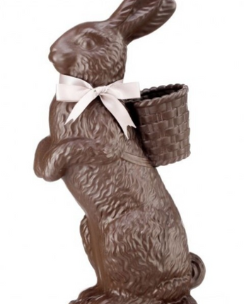 14" Resin Chocolate Standing Bunny with Basket