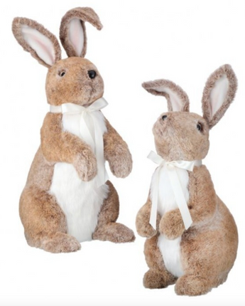 22" Faux Fur Standing Bunny (Set of 2)