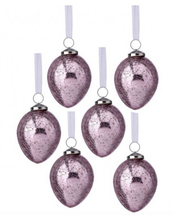 3.5" Mercury Glass Egg Ornament (Box of 6)