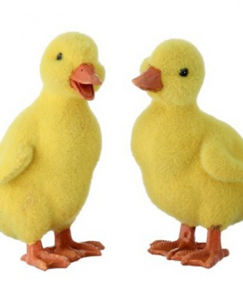 5" Resin Flocked Ducks (Set of 2)