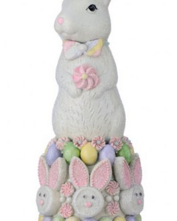 13" Resin Sugared Cake with Bunny