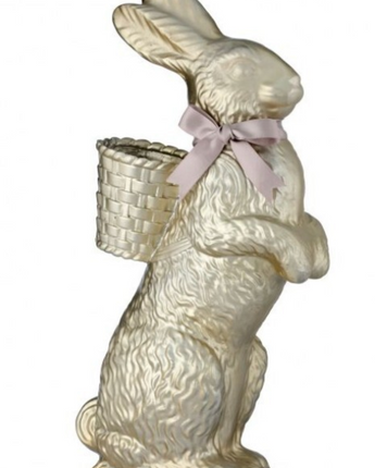 14" Resin Chocolate Bunny with Backpack Basket