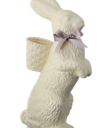 14" Resin Chocolate Bunny with Backpack Basket