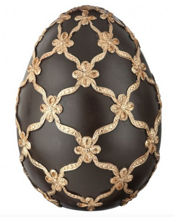 9" Resin Gilded Lattice Egg