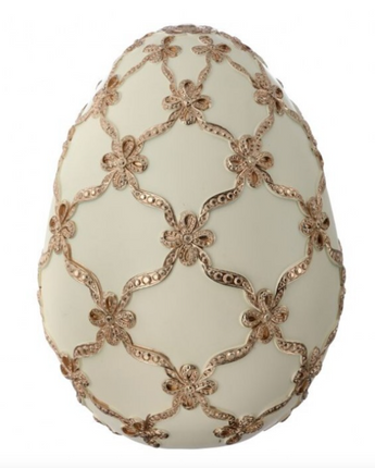 9" Resin Gilded Lattice Egg