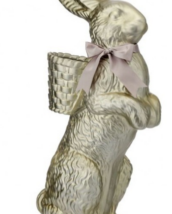 35" Resin Foiled Standing Chocolate Bunny