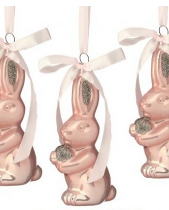 4.5" Glass Bunny Ornament (Box of 3)