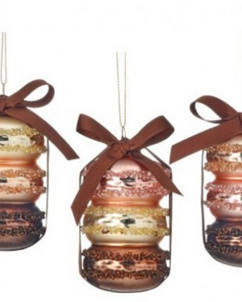 3.5" Glass Macaron Ornament (Box of 3)