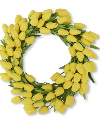 22" Real Touch Mini Tulip Wreath