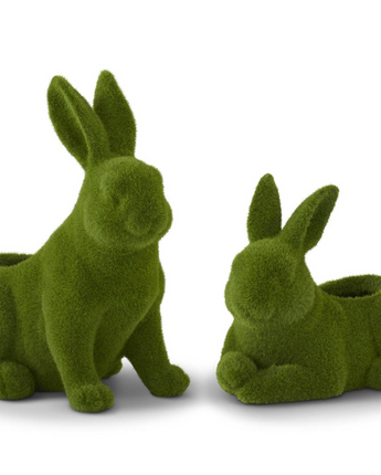 Resin Green Flocked Mossy Rabbit Containers (Sold Separately)