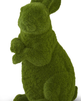 Resin Green Flocked Mossy Rabbits (Sold Separately)