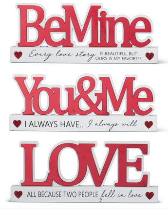 9.5" Mirrored Valentine Cutout Message Signs (Sold Separately)