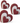 Wooden Red & White Enameled Heart Cutouts (Set of 3)