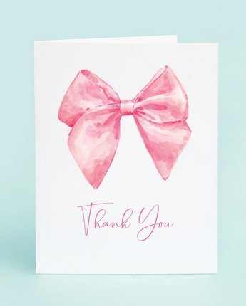 Pink Bow "Thank You" Card