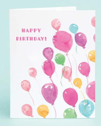 "Happy Birthday" Pastel Balloons Card