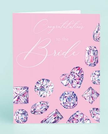 "Congratulations to the Bride" Pink Diamonds Card