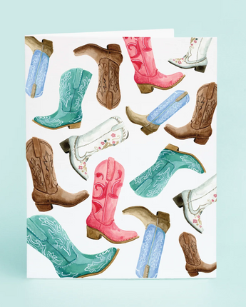 Colorful Cowboy Boots Card