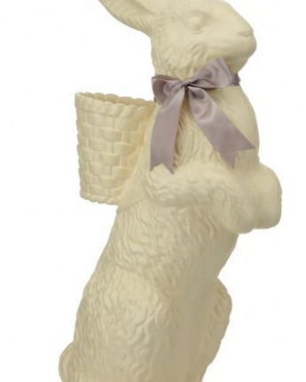 35" Resin Chocolate Standing Bunny with Basket