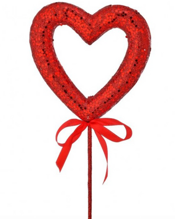 21" Open Heart Glitter Stem (Sold Separately)