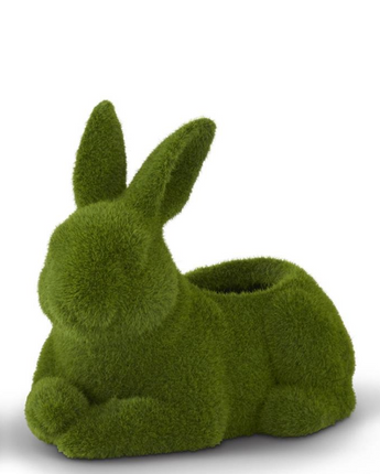 Resin Green Flocked Mossy Rabbit Containers (Sold Separately)