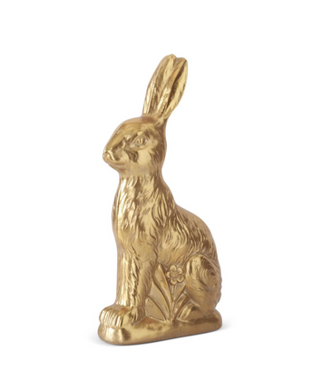 14" Resin Gold Foil Easter Bunny