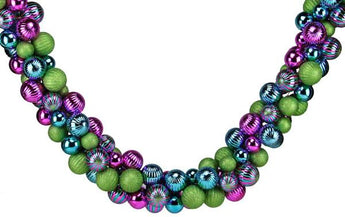 Smooth and Vertical Striped Ball Garland 6'