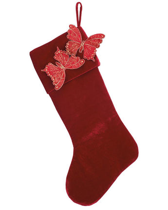 25" Butterfly Velvet Stocking