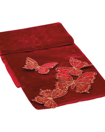 72" Butterfly Velvet Table Runner