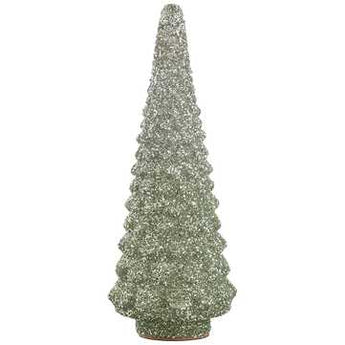 21.5" Lighted Glitter Glass Tree